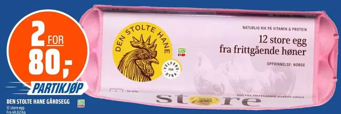 Protein - 12 store egg fra frittgående høner