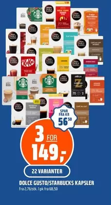 DOLCE GUSTO/STARBUCKS KAPSLER