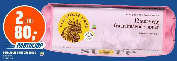 Rè - 12 store egg fra frittgående høner