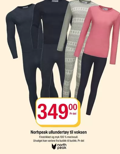 Northpeak ullundertøy til voksen