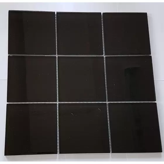Glassflis sort blank 9,8x9,8 cm