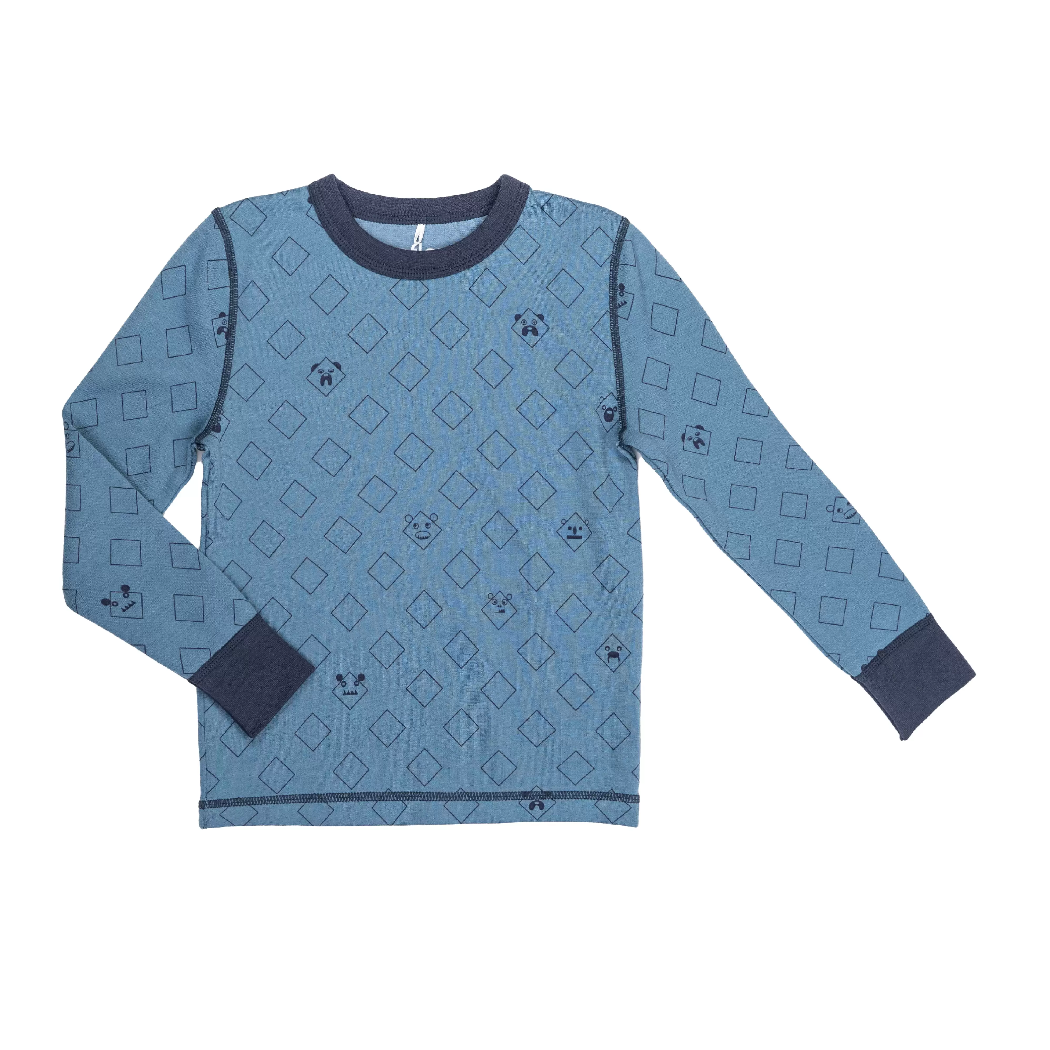 Sn&oslash;fall ull/bomull tr&oslash;ye aop, blue