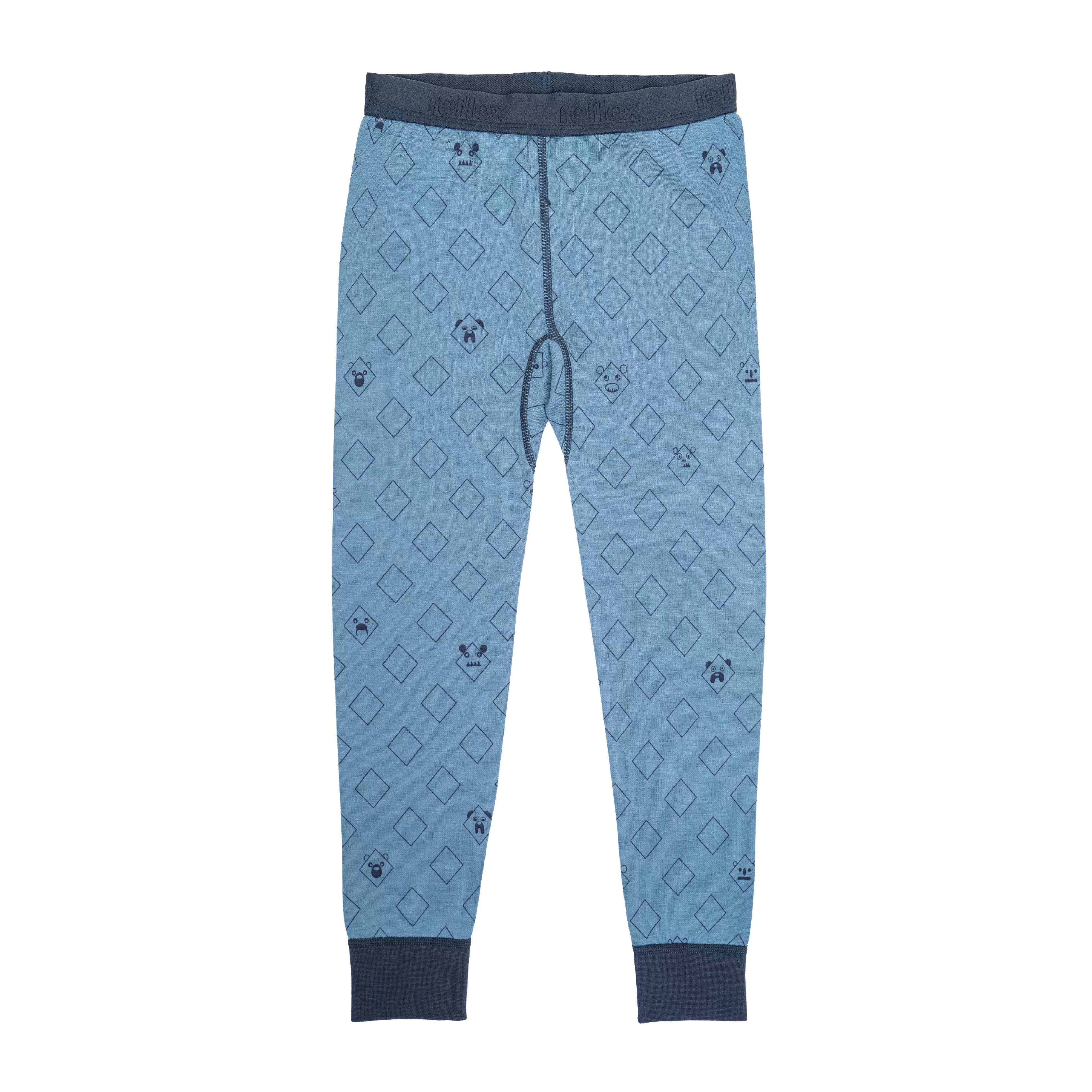 Sn&oslash;fall ull/bomull longs aop, blue