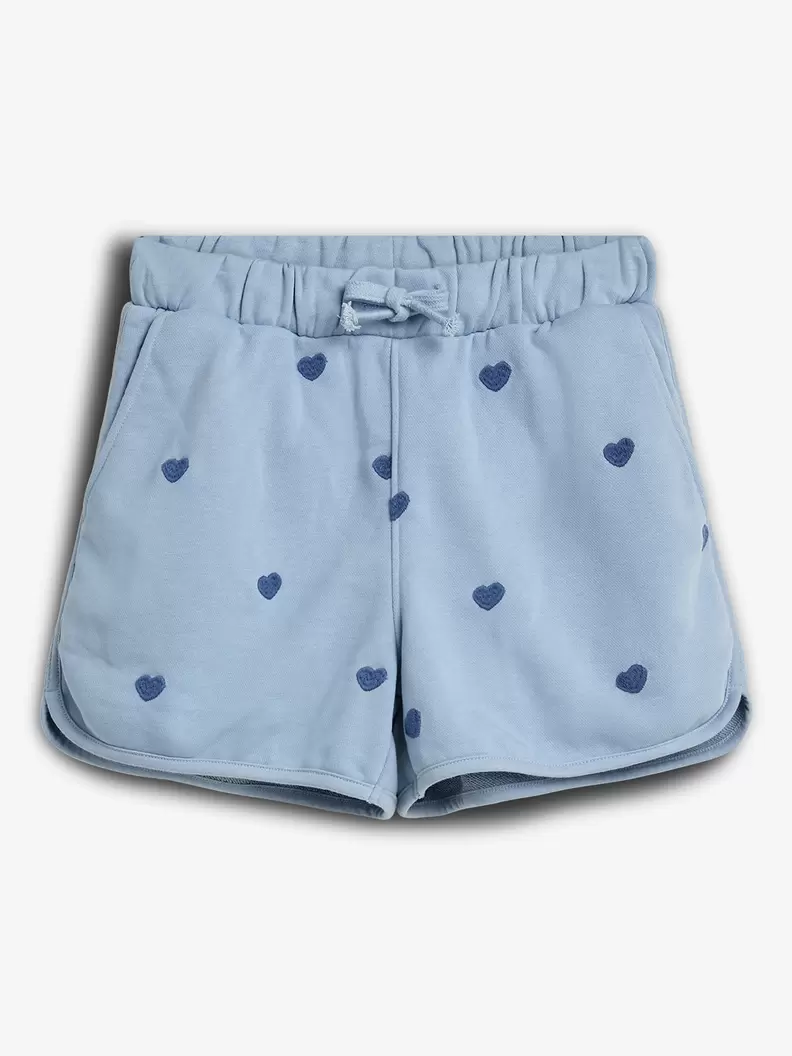 Sweat Shorts with Embroidery Blue