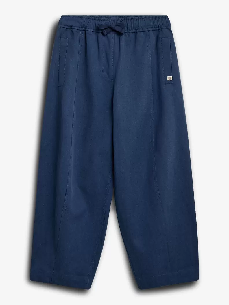Barrel-leg Tencel Trousers Dusty Cobalt