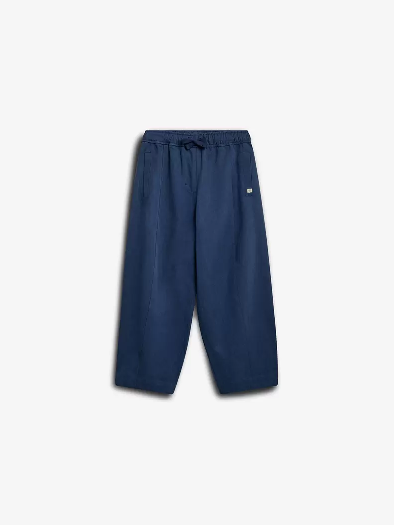 Barrel-leg Tencel Trousers Dusty Cobalt