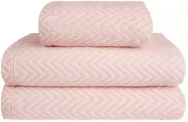 Marna hamp zigzag håndkle lys rosa