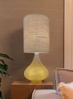 Flavia mini bordlampe H48 - sand m/ london beige skjerm