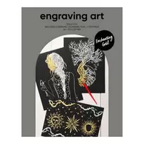 Engraving art Enchanting Gold –scratch art med 3 stk. A4-ark, gullfargede motiver
