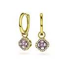 Pan Jewelry, Ivy øreringer i forgylt 925 sølv med rosa zirkonia