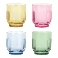 Vannglass farget 33 cl 4 stk mix