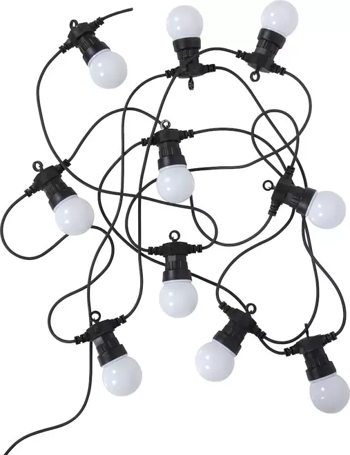 Led lyslenke 10 pærer, sort