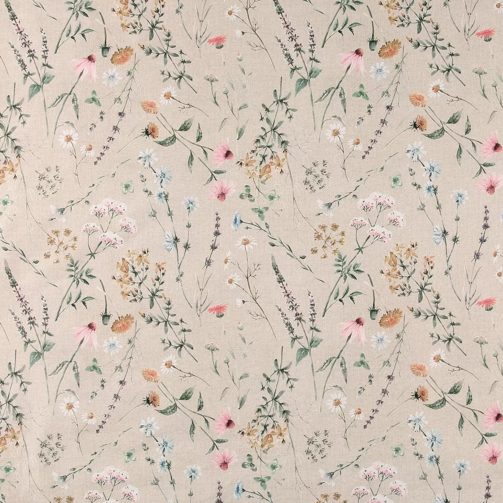Tekstilvoksdug hørlook med blomster