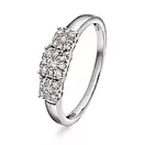Line diamantring i 375 hvitt gull 0,25 ct