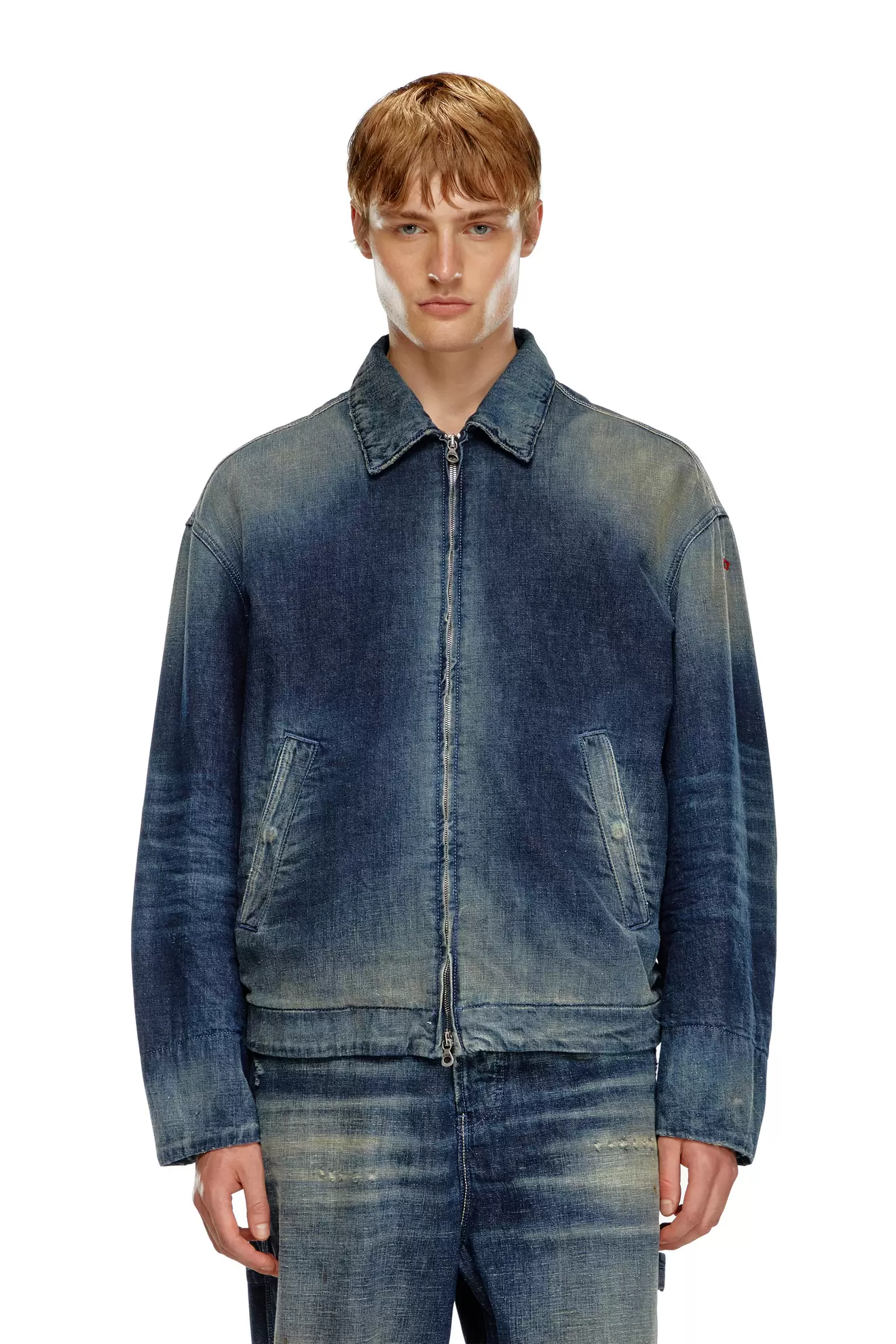 Padded jacket in utility-style denim