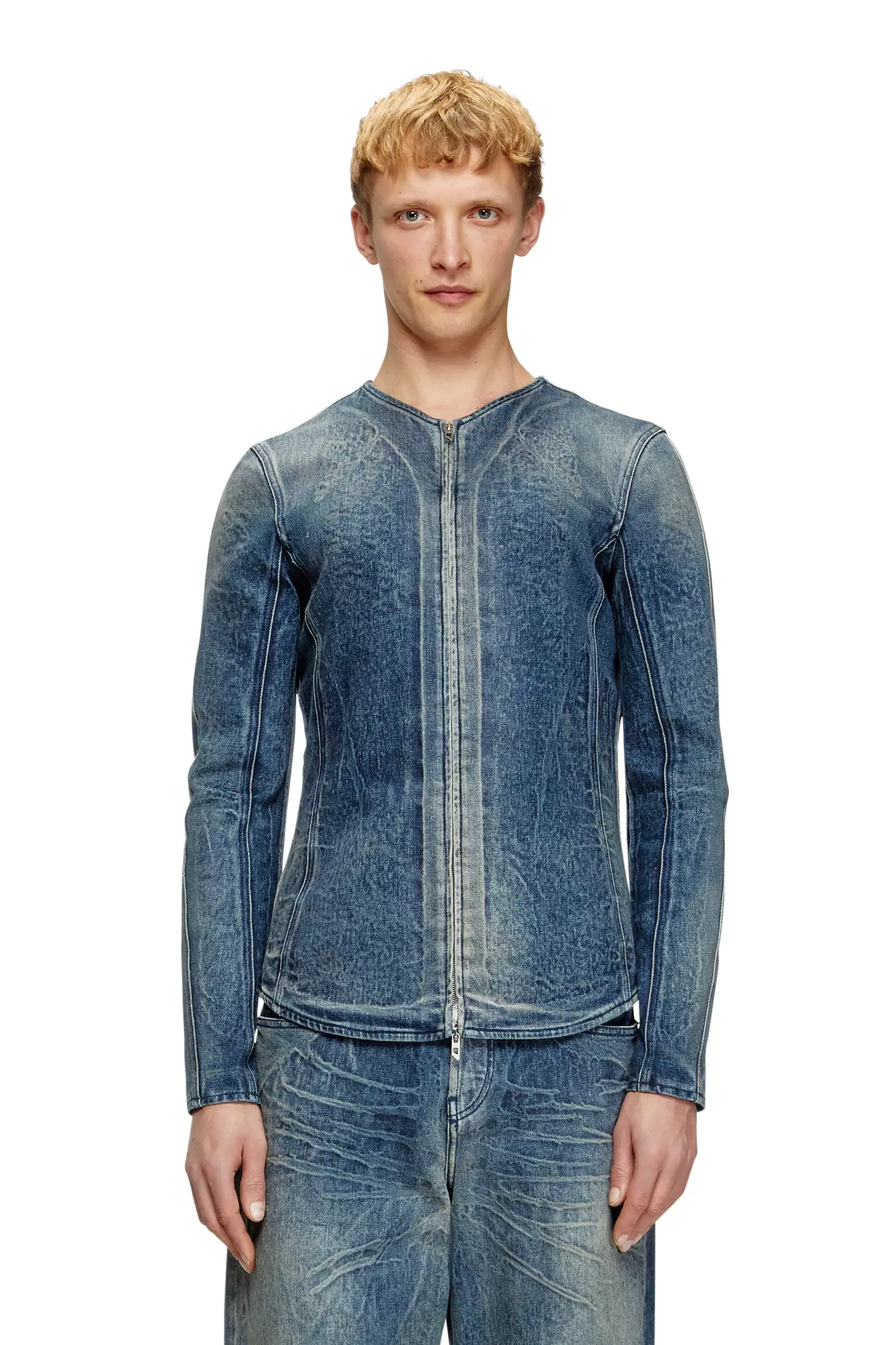 Jacket in Ghost Embossed denim