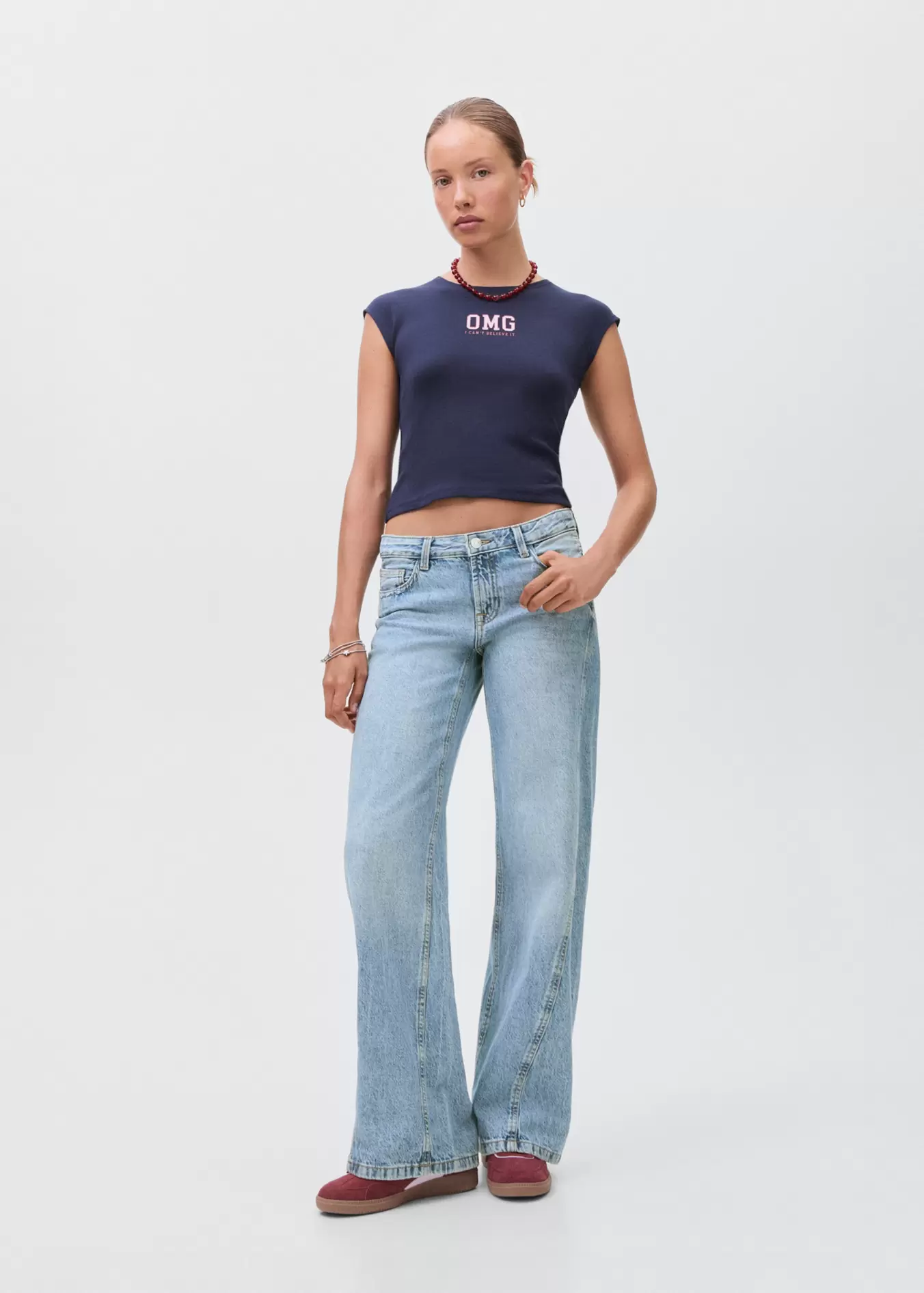 Wideleg jeans med lavt liv