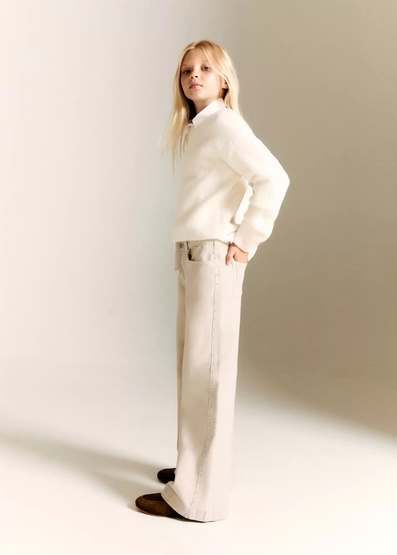 Jeans wideleg med nagler