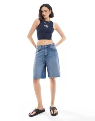 Pull&Bear baggy jorts in dark blue