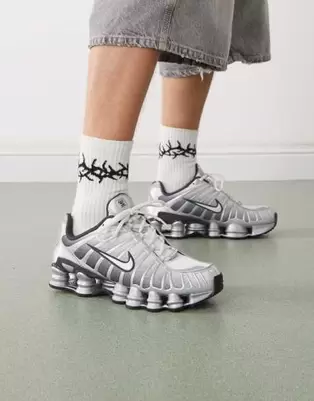 Nike Shox TL unisex trainers in silver