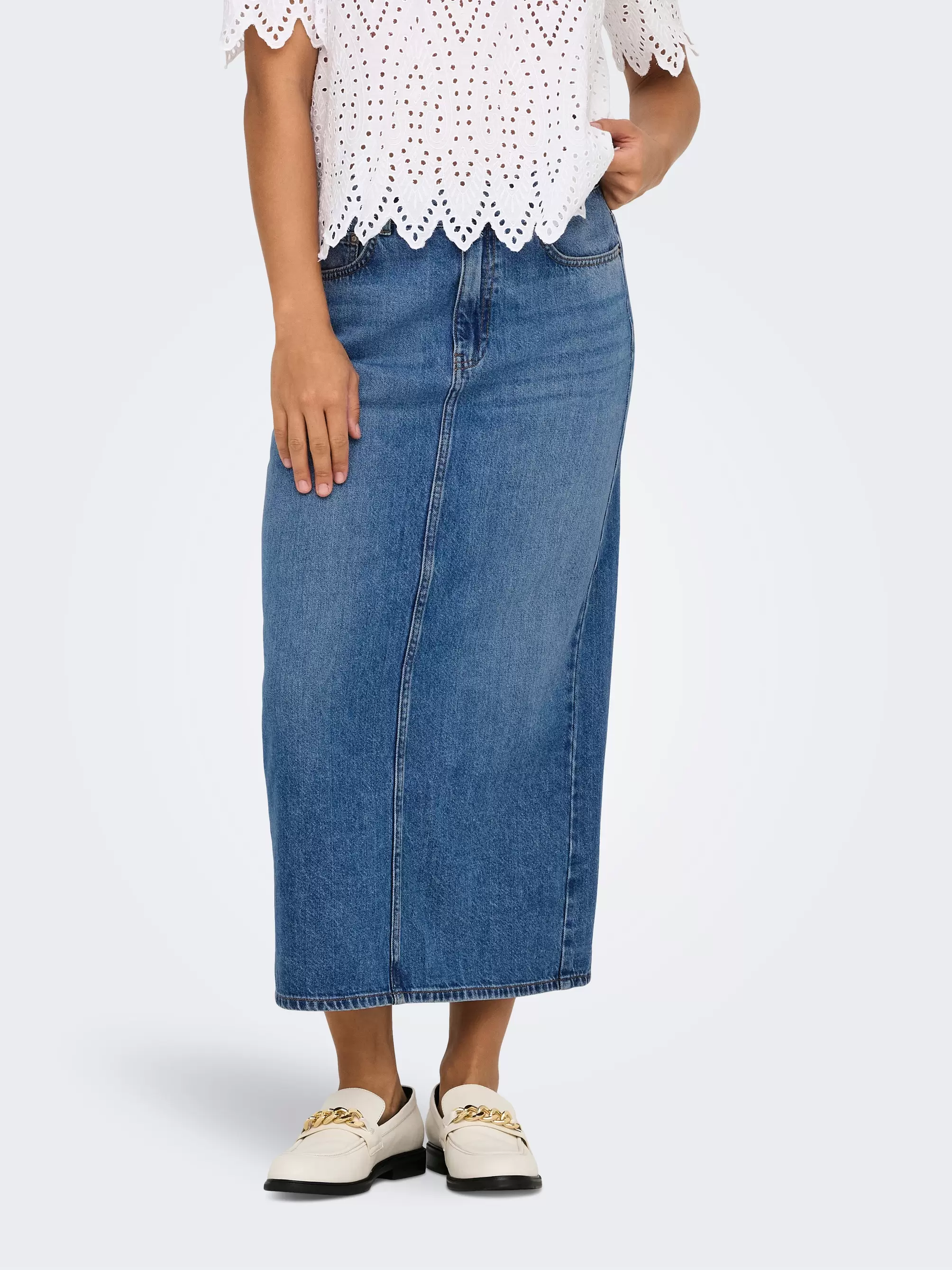 -ONLLUMI Denim Midiskjørt