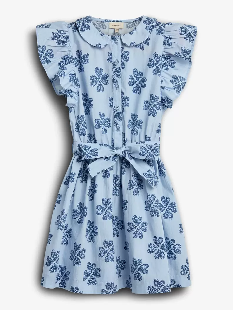 Heart Print Shirt Dress Blue / Dusty Cobalt