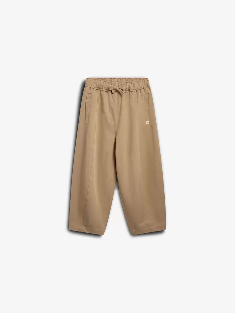 Barrel-leg Tencel Trousers Beige