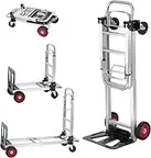 VEVOR Aluminum Folding Hand Truck, 2 in 1 Design 400 lbs Capacity, Heavy Duty Industrial Collapsible cart, Dolly Cart with Rubber Wheels for Transport and Moving in Warehouse, Supermarket, Garden