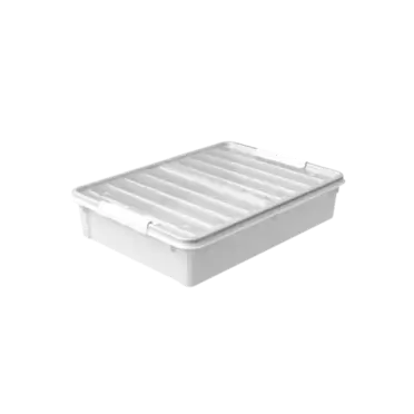 Oppbevaringsboks bedroller 60l hvit