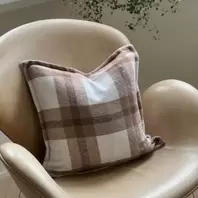Putetrekk Rutemønster Brun 45cm