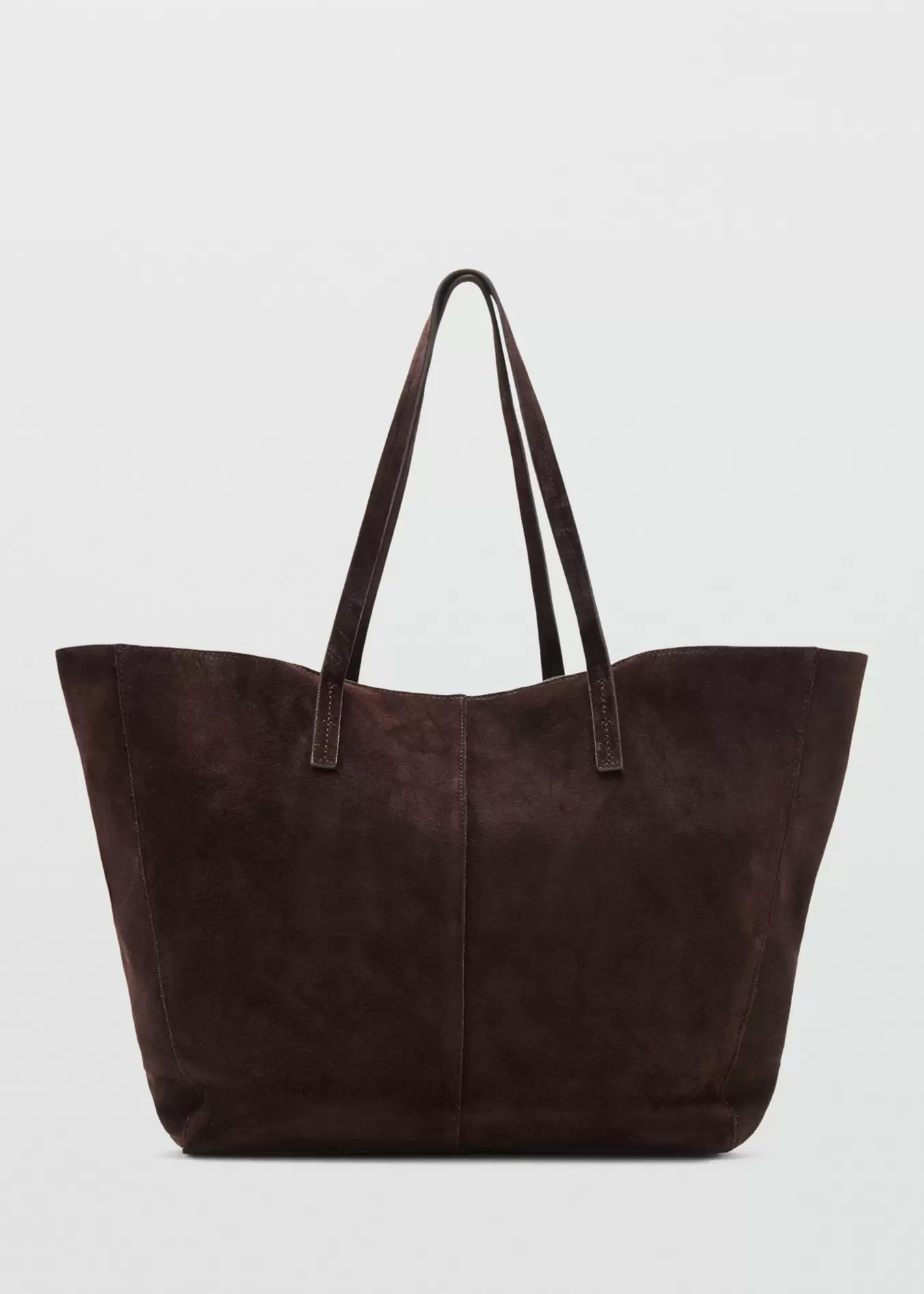 Shopper-veske i semsket skinn