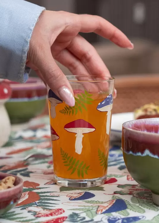 Drinking glass with mushrooms - 220 ml