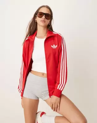 Adidas Originals Firebird track top in red