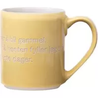 Lindgren krus "Ja, tiden går" 35 cl gul