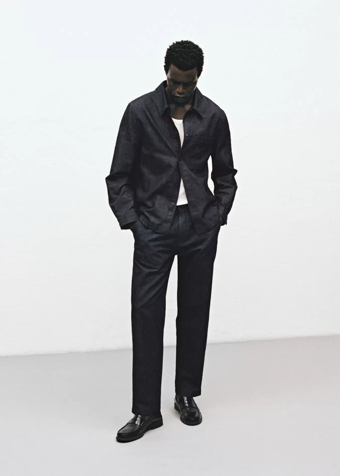 Jeans straight-fit, mørk vask