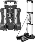 Small Folding Hand Truck Dolly with 2 Wheels, Lightweight Aluminum Foldable Luggage Cart, Collapsible Cart Portable Dolly for Airport Travel Moving Use