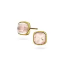 Øredobber i 925 forgylt sølv med rosa opal