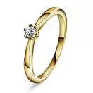 Olivia diamantring i 585 gult gull 0,10 ct
