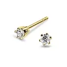 Olivia øredobber i 585 gult gull med diamant 0,10 ct