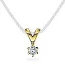 Olivia anheng i 585 gult gull med diamant 0,15 ct