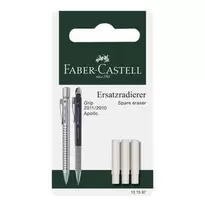Faber-Castell 3-pakning viskelær refill til Grip 2010 / 2011 / Apollo