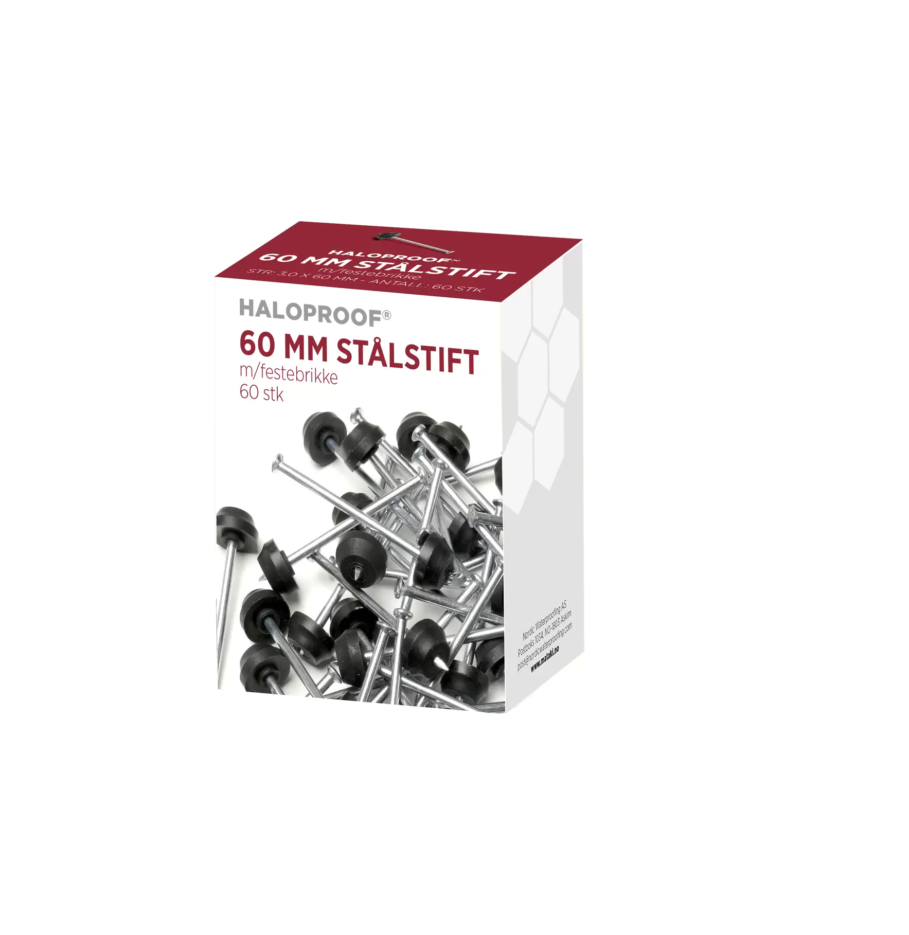 STÅLSTIFT 60MM M/FESTEBRIKKE 60 STK