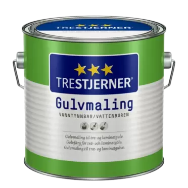 Gulvmaling trestjerner halvblank hvit 3l