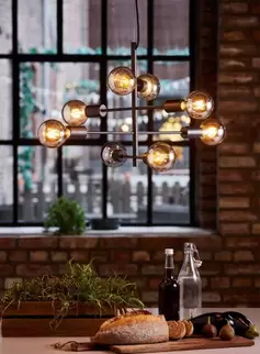 Delta taklampe 8 lys - sort