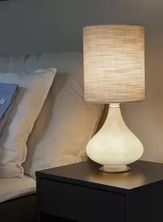 Flavia mini bordlampe H48 - sand m/ london beige skjerm