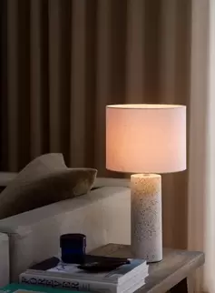 Antiga bordlampe m/skjerm H50 - terrazzo