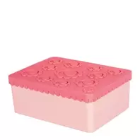 Blomst matboks i plast 3 rom rosa