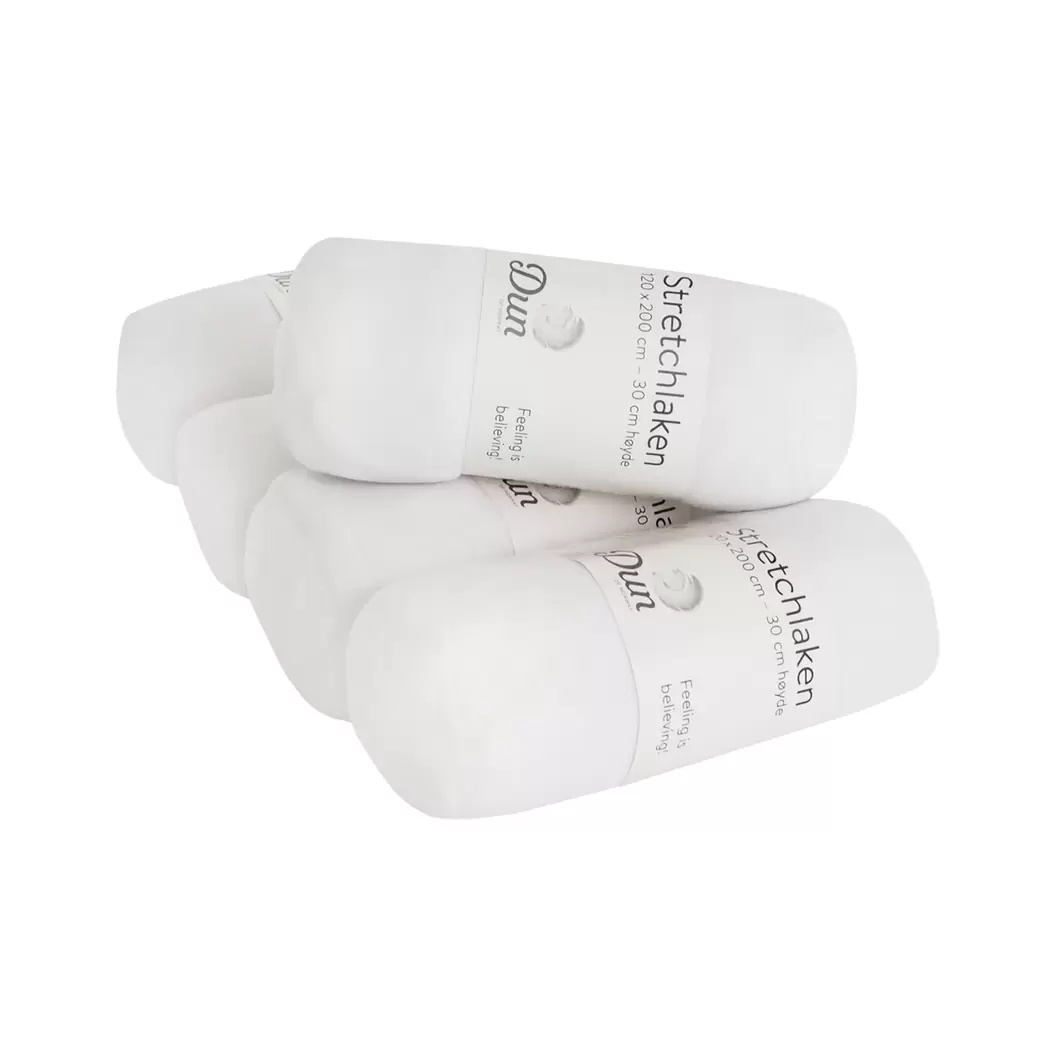 Jerseylaken 100% Bomull - 5 Stk. - Hvit