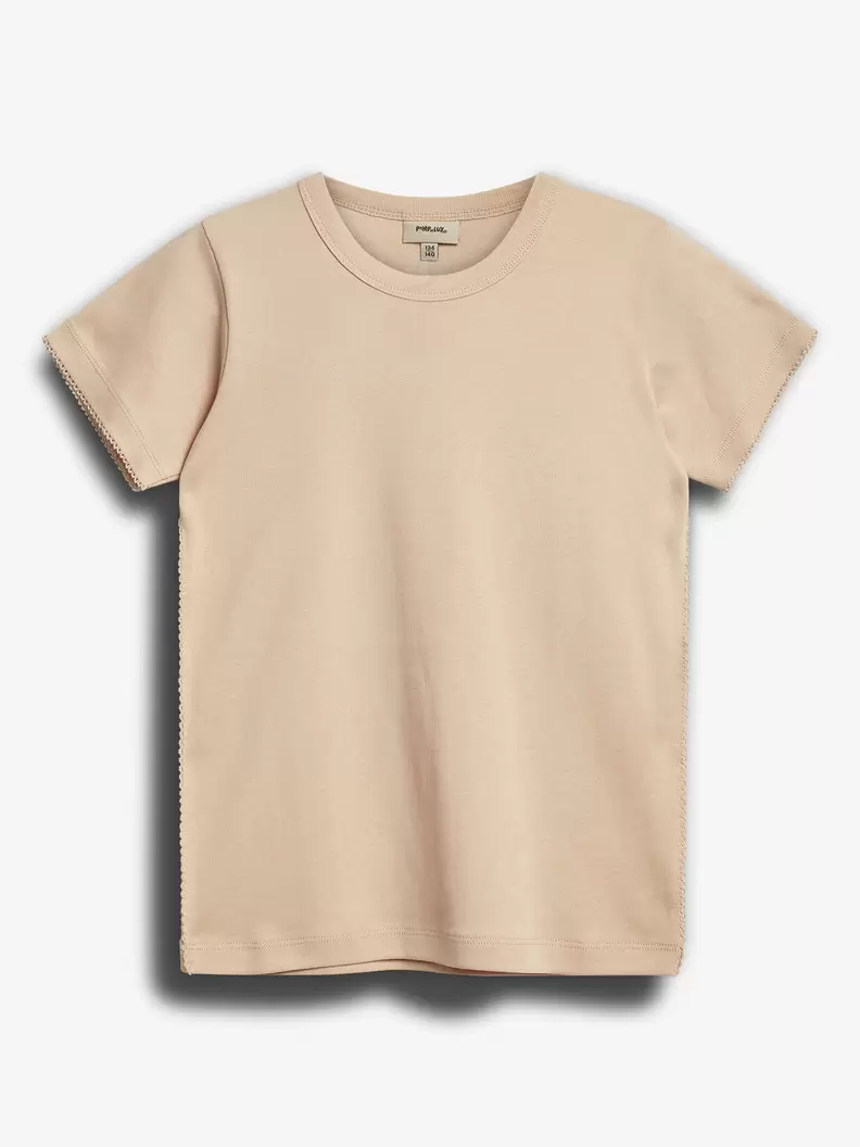 Fitted T-Shirt w. Picot stitch Light Rose