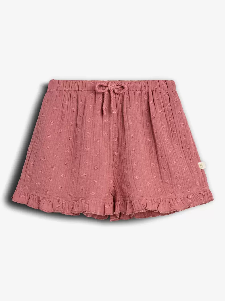 Muslin Shorts with Embroidery Blush